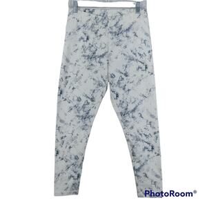 Soft Surroundings White Gray  Ankle Leggings Coastal Grandma Casual Size PS